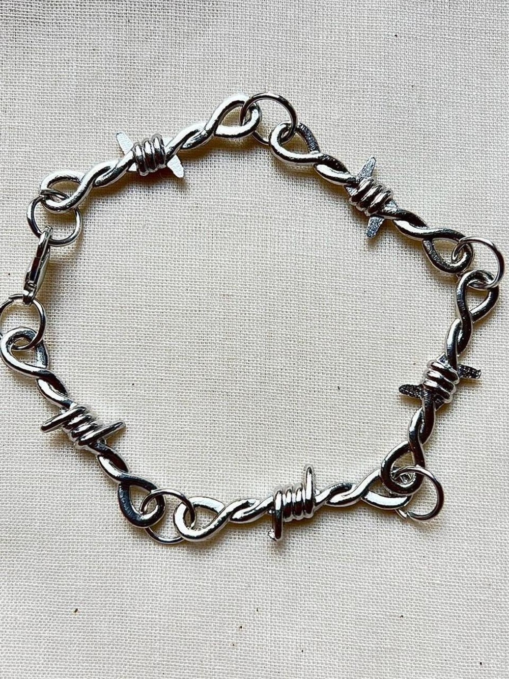 Men's Silver Barbed Wire Chain Bracelet - Modern Edge